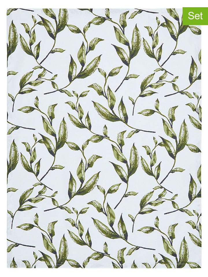 Sauter Ściereczki (3 szt.) w kolorze biało-zielonym do naczyń - 70 x 50 cm rozmiar: onesize