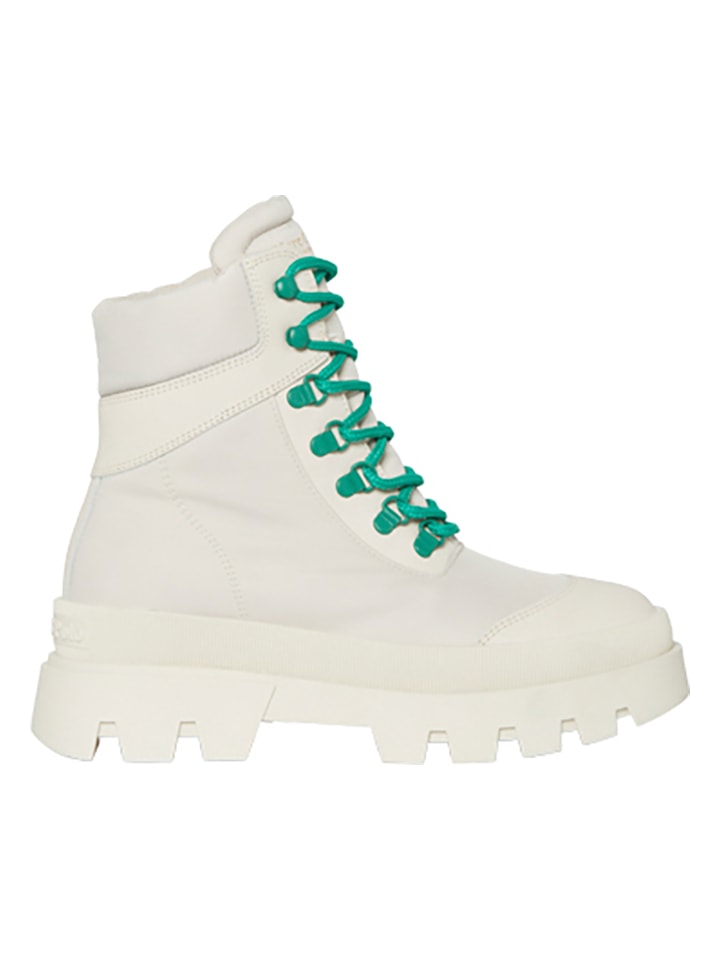 Skórzane botki w kolorze kremowym