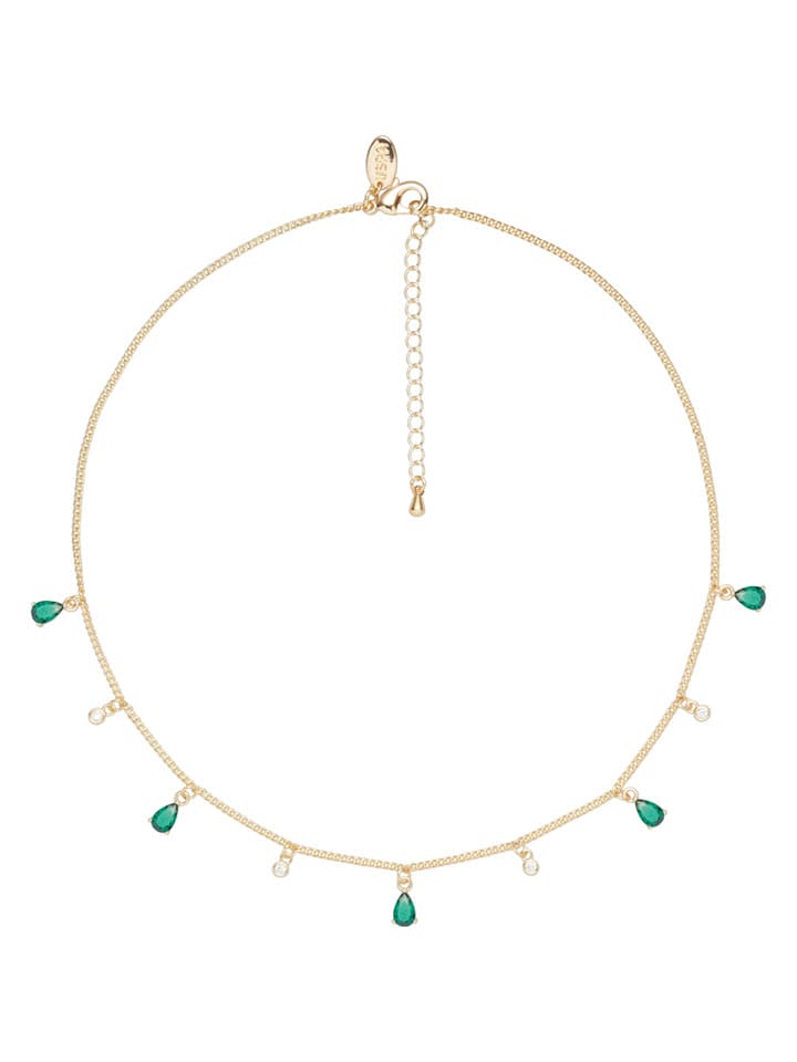 U.S. Polo Assn. Pozłacany naszyjnik z kamieniami ozdobnymi - dł. 36 cm rozmiar: onesize