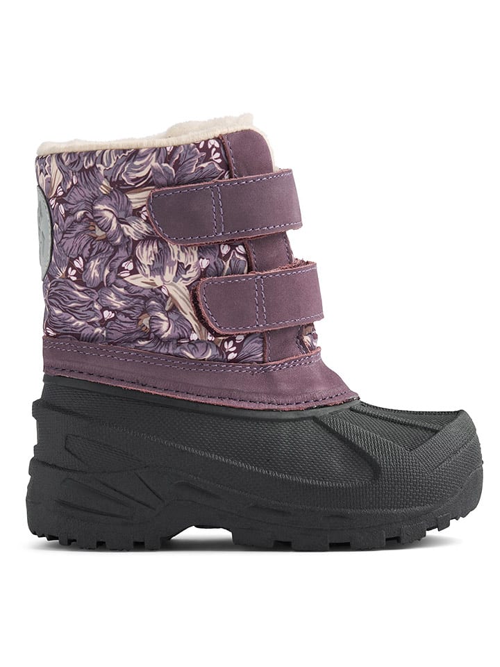 Wheat Botki zimowe w kolorze czarno-fioletowym rozmiar: 25