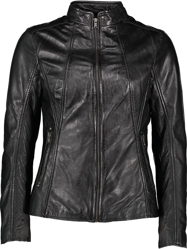 Skórzana kurtka w kolorze czarnym