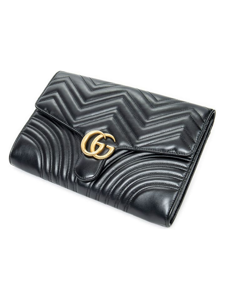 Gucci Skórzana kopertówka w kolorze czarnym - 29 x 19 x 4 cm rozmiar: onesize