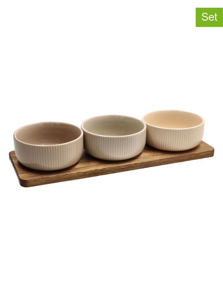 Tognana 4-częściowy zestaw w kolorze brązowo-beżowym - dł. 32 cm rozmiar: onesize