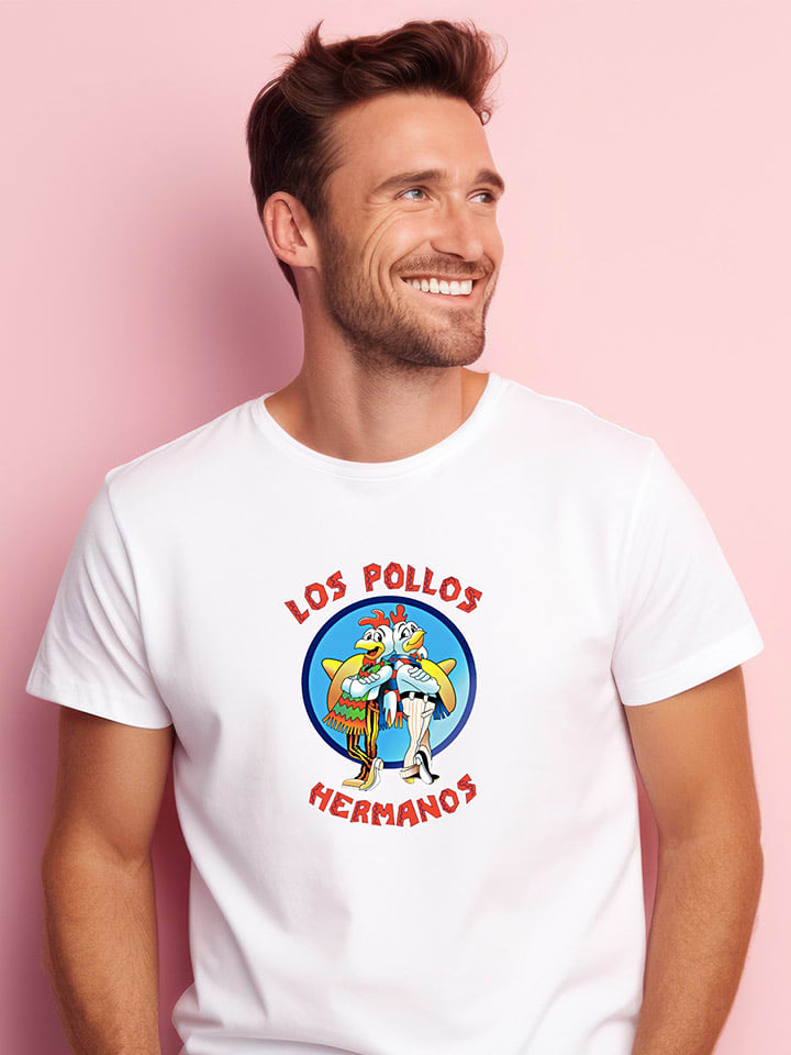 WOOOP Koszulka "Hermanos" w kolorze białym rozmiar: M