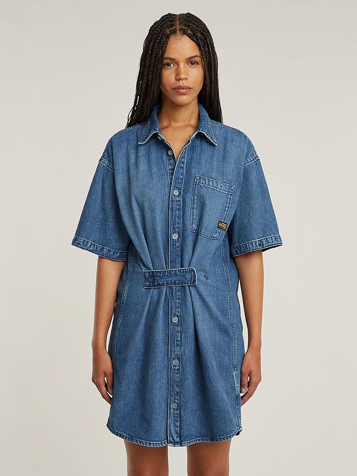 G-Star Sukienka dżinsowa w kolorze niebieskim rozmiar: L