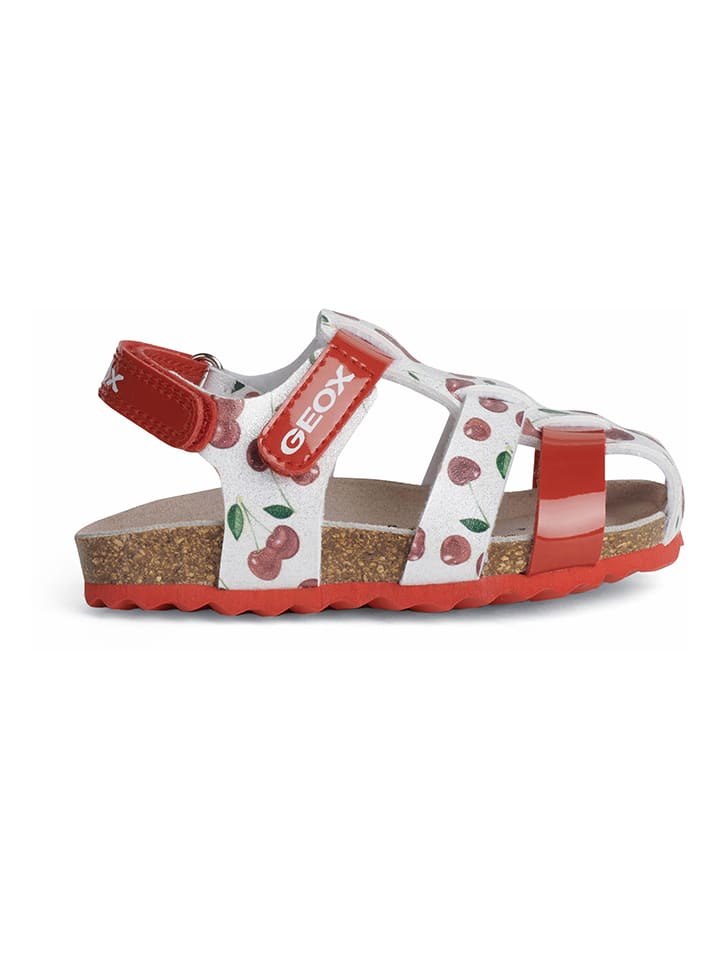 Geox Półsandały "Chalki" w kolorze srebrno-czerwonym rozmiar: 25