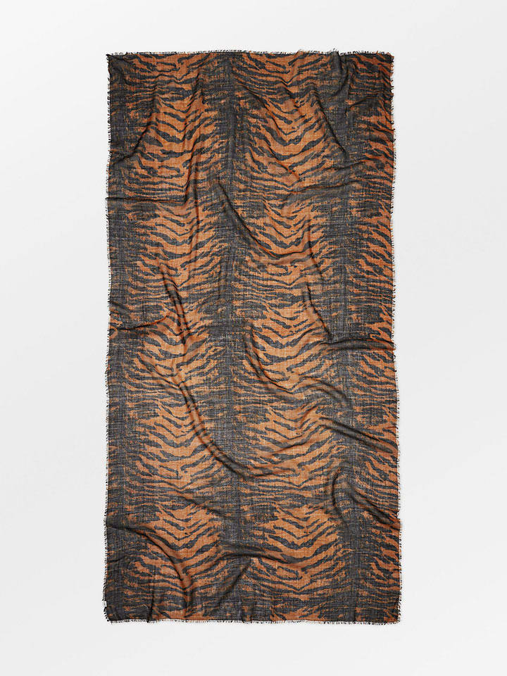 Becksöndergaard Wełniany szal w kolorze karmelowo-czarnym - 200 x 100 cm rozmiar: onesize