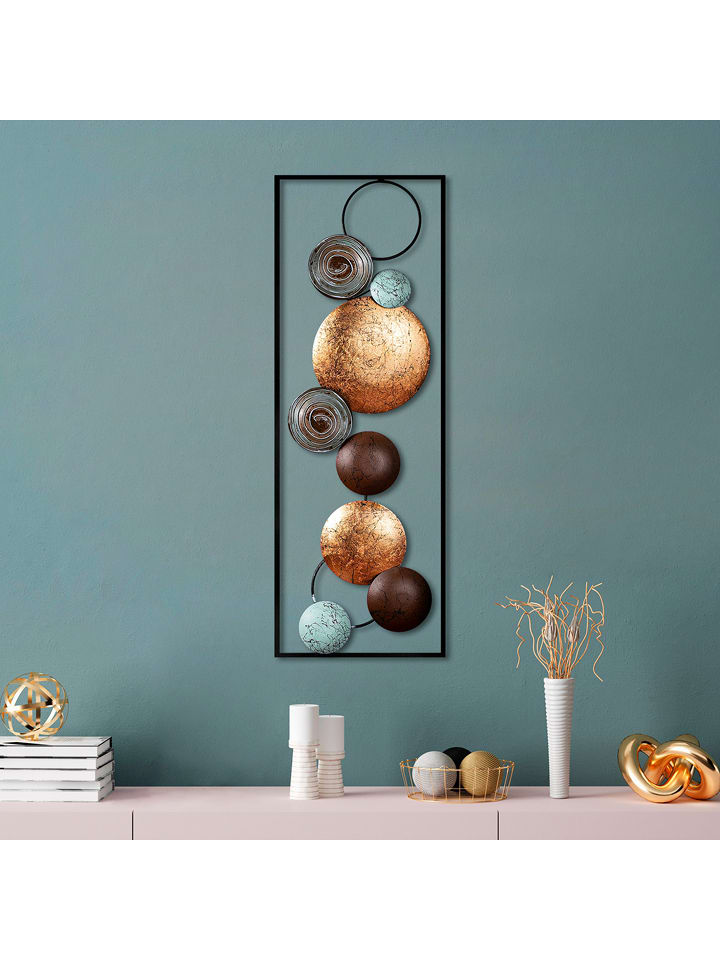 Wallity Dekoracja ścienna w kolorze złoto-czarno-brązowym - 90 x 32 cm rozmiar: onesize