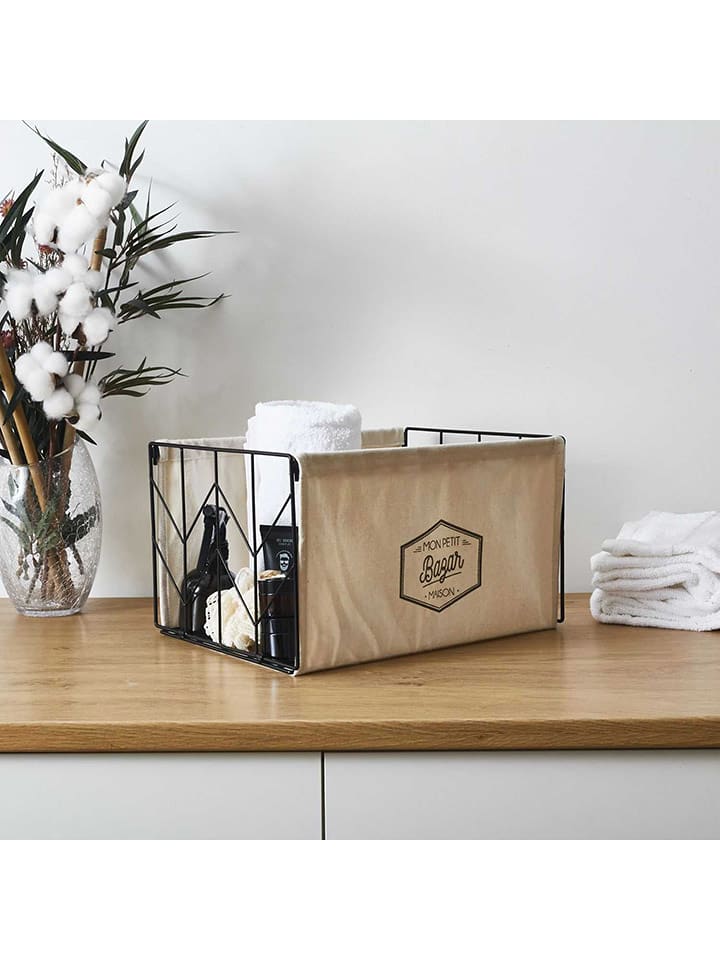 The Home Deco Kids Kosz w kolorze czarno-kremowym do przechowywania - 38 x 28 x 22 cm rozmiar: onesize