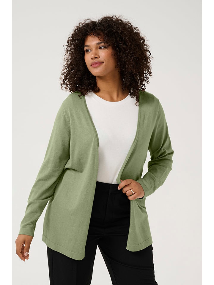 KAFFE curve Kardigan w kolorze zielonym rozmiar: L