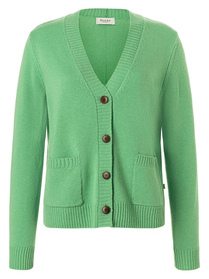 Maerz Muenchen Wełniany kardigan w kolorze zielonym rozmiar: 46