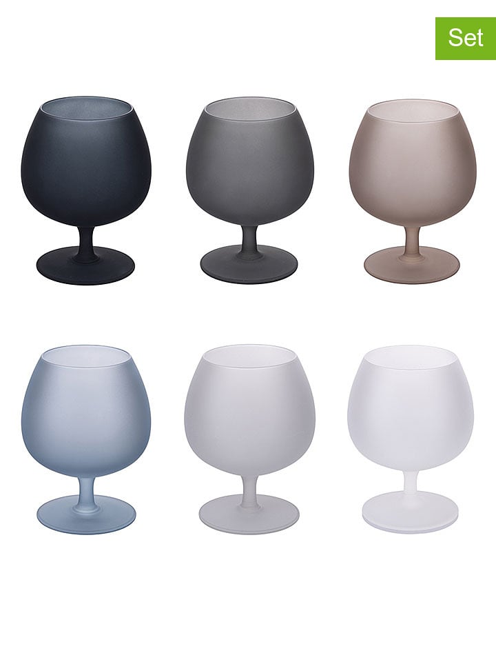Villa d´Este Kieliszki (6 szt.) "Stones" w kolorze szaro-jasnobrązowym - 300 ml rozmiar: onesize