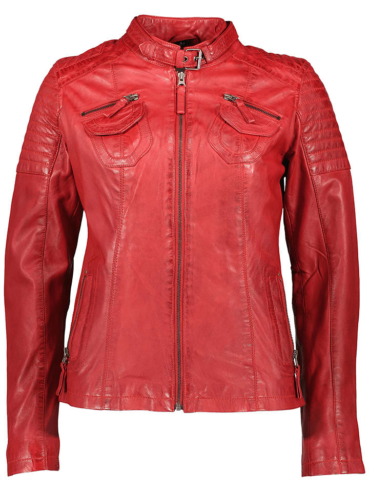 7eleven Skórzana kurtka "Lanova" w kolorze czerwonym rozmiar: 36