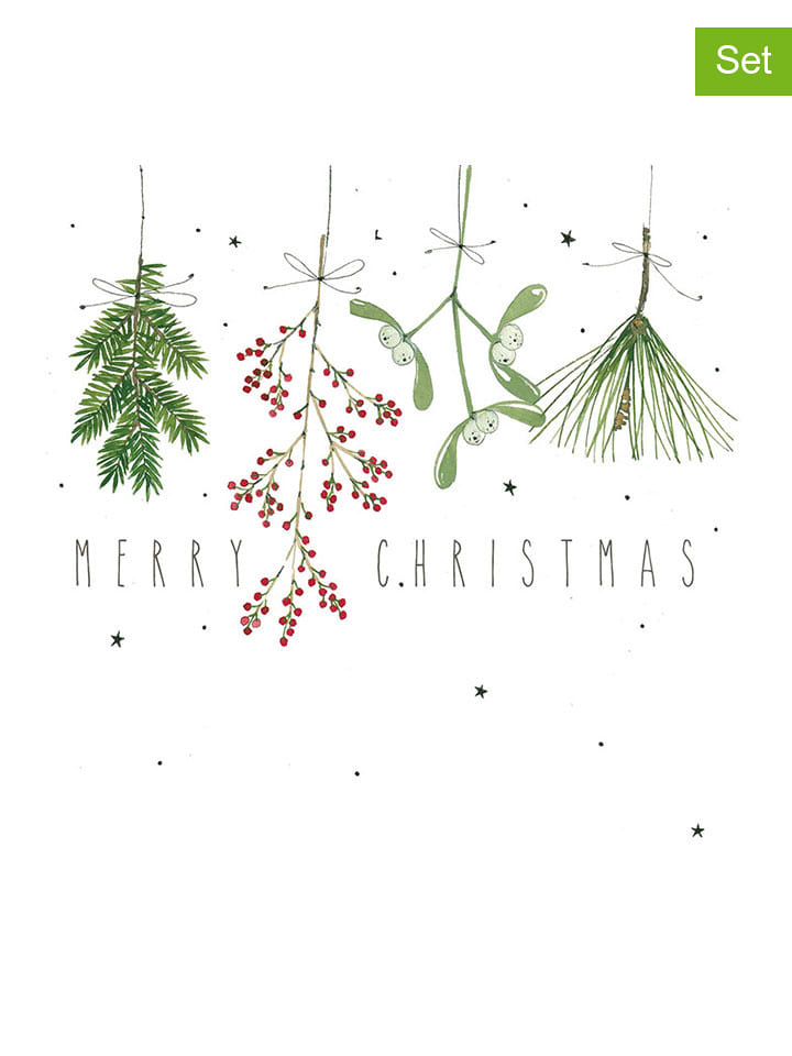 ppd Serwetki (40 szt.) "Merry, Merry" w kolorze biało-zielonym rozmiar: onesize