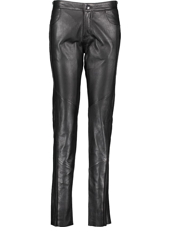 Skórzane spodnie w kolorze czarnym