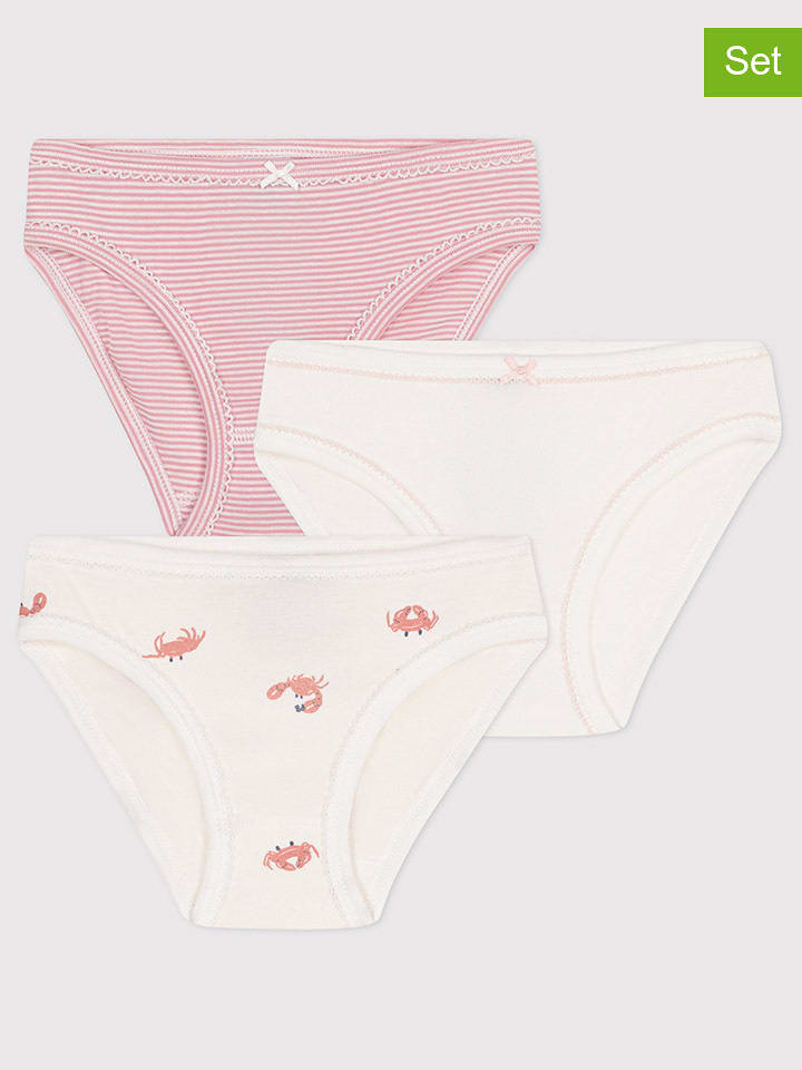 PETIT BATEAU Majtki (2 pary) w kolorze jasnoróżowym i białym rozmiar: 86