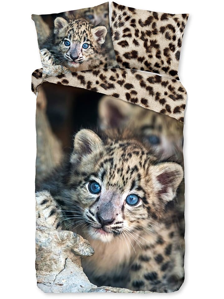 Pure Komplet pościeli "Mascha" w kolorze jasnobrązowym z mikrofibry rozmiar: 135x200 cm