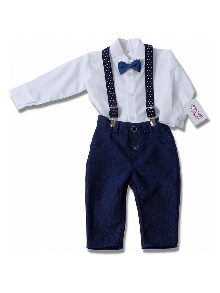 4-częściowy zestaw w kolorze biało-granatowym