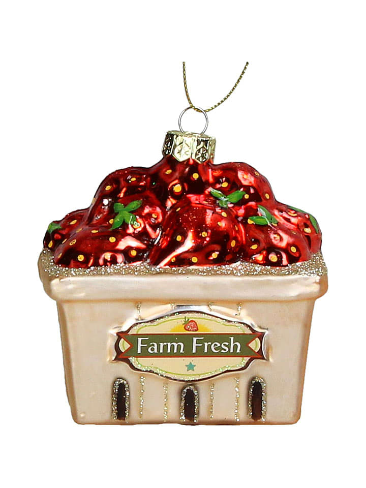 Kersten Ozdoba choinkowa "Strawberry Box" ze wzorem - wys. 8 cm rozmiar: onesize