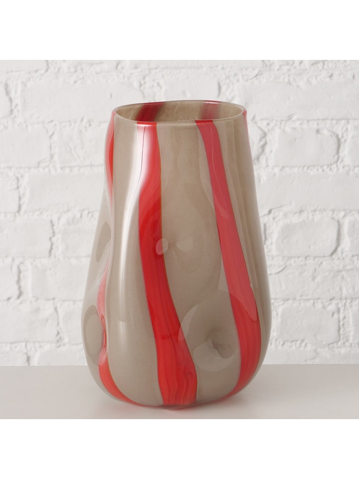 Boltze Wazon "Larana" w kolorze czerwono-beżowym - wys. 29 cm rozmiar: onesize