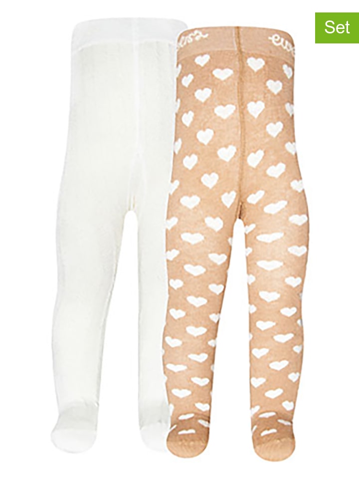 ewers Rajstopy (2 pary) w kolorze biało-jasnobrązowym rozmiar: 92