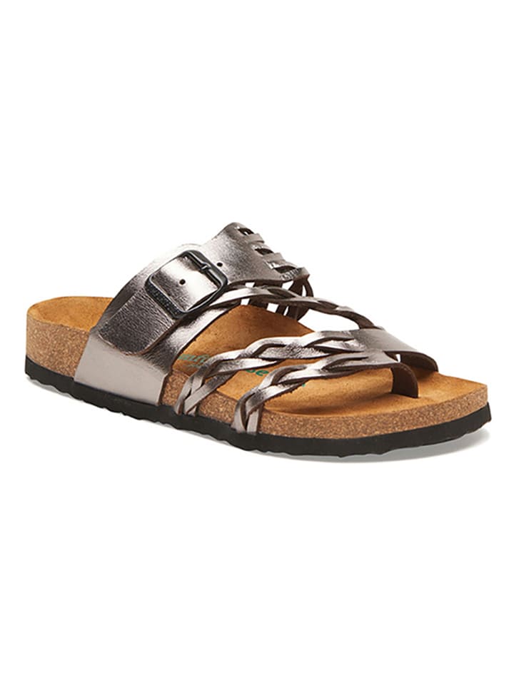 Comfortfusse Skórzane japonki w kolorze srebrnym rozmiar: 39