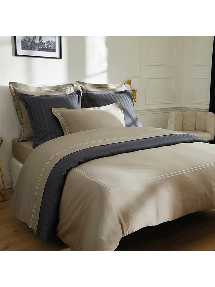 maison héritage PARIS Komplet pościeli satynowej "Paris" w kolorze szarobrązowym rozmiar: 200x220 cm