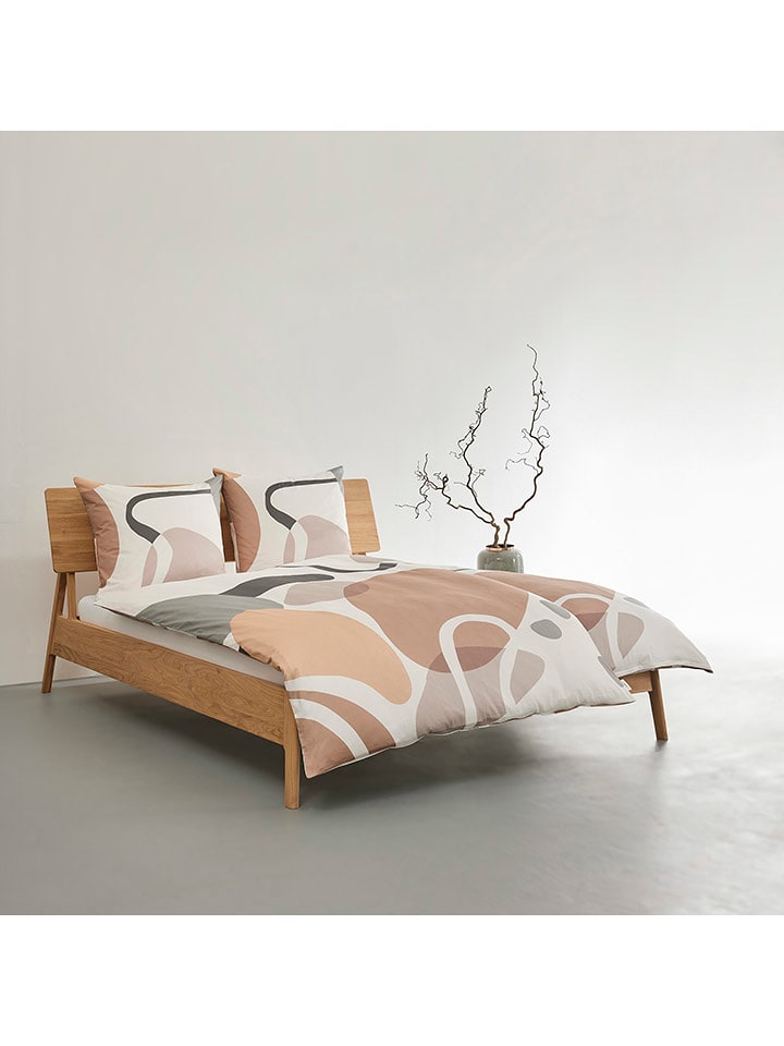 Ibena Komplet pościeli satynowej "Mauve" w kolorze beżowo-szarym rozmiar: 135x200 cm