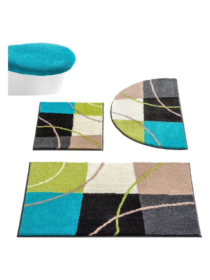 heine home Dywanik łazienkowy w kolorze turkusowo-zielono-beżowym rozmiar: 45x50 cm