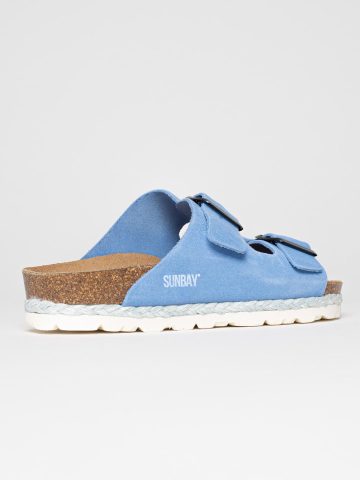 Skórzane klapki "Turmero" w kolorze błękitnym