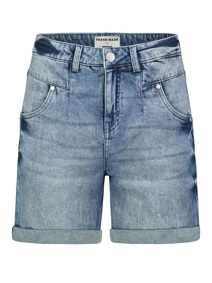 Fresh Made Bermudy dżinsowe w kolorze niebieskim rozmiar: L