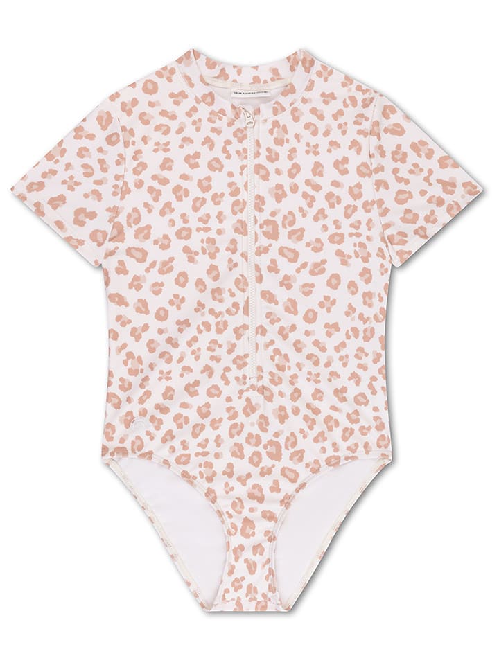 Swim Essentials Strój kąpielowy "Leopard" w kolorze kremowo-brązowym rozmiar: 86/92