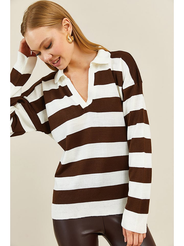 Bluza w kolorze brązowo-białym