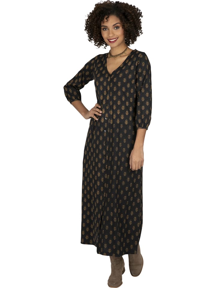 Aller Simplement Sukienka w kolorze czarno-karmelowym rozmiar: 36/38