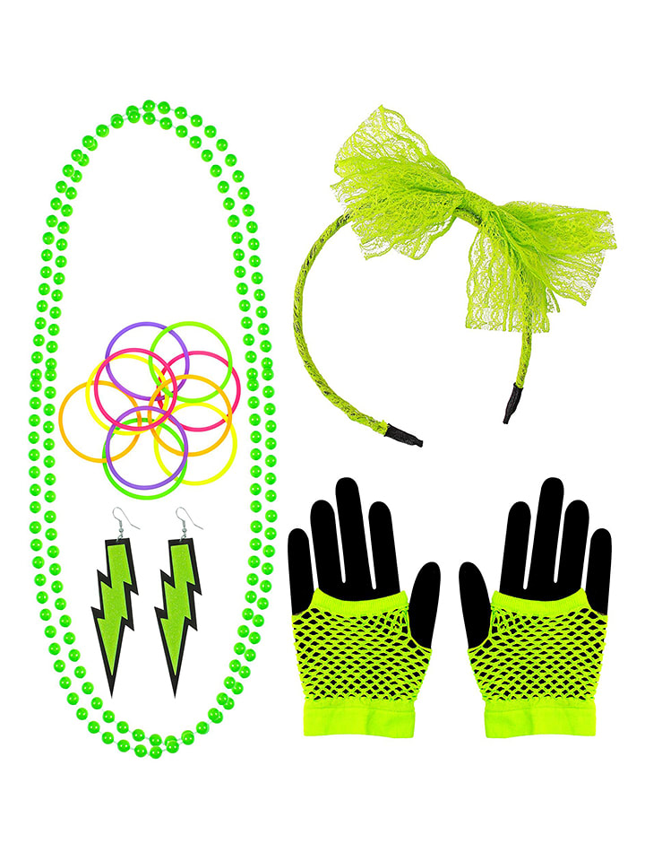 Carnival Party 15-częściowy zestaw "The 80s" w kolorze zielonym rozmiar: onesize