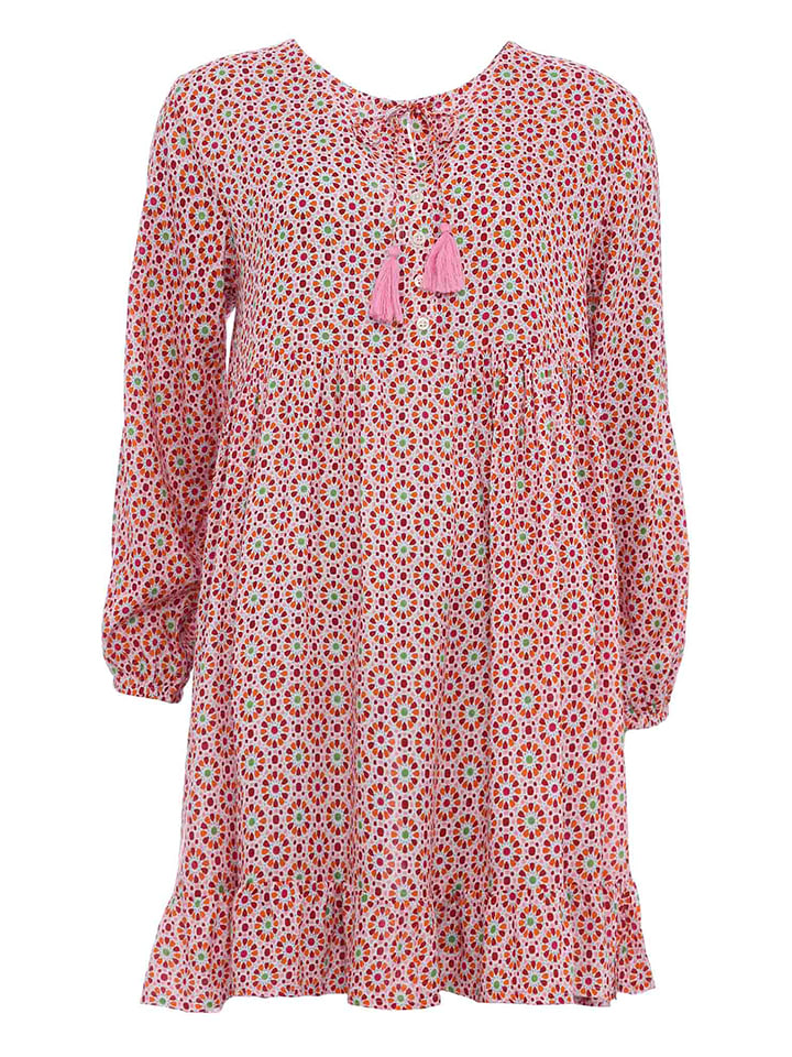 Zwillingsherz Sukienka "Rosalind" w kolorze jasnoróżowym ze wzorem rozmiar: L/XL