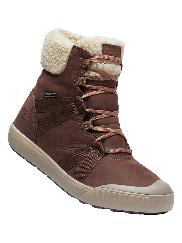 Botki zimowe "Elle" w kolorze brązowym