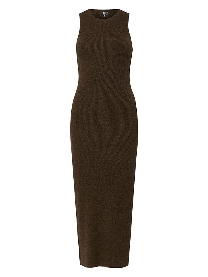 Pieces Sukienka dzianinowa w kolorze brązowym rozmiar: S