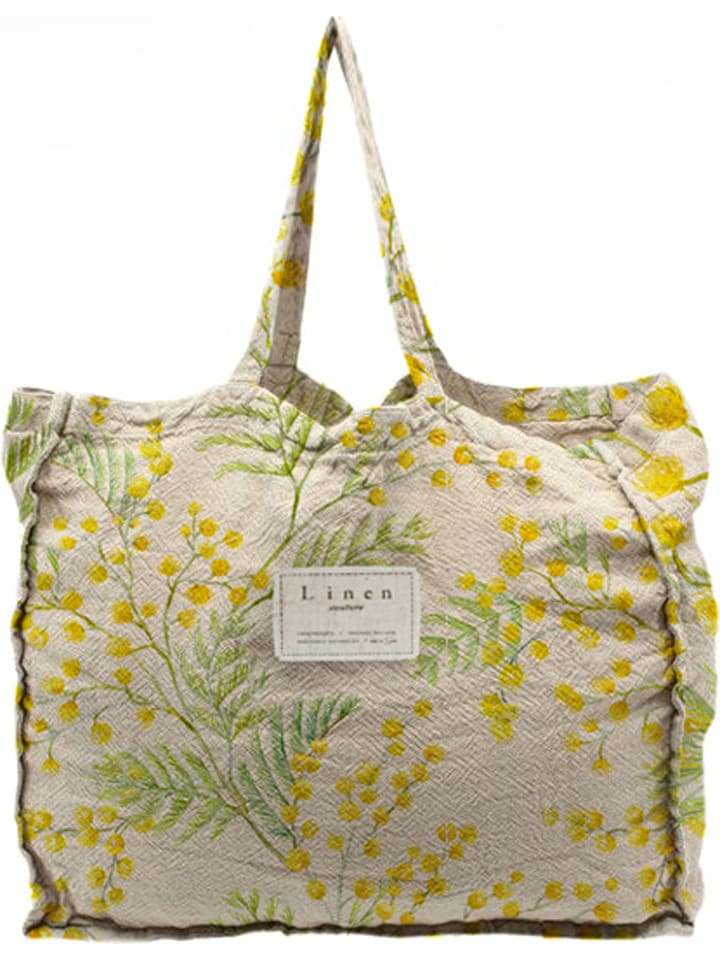 Madre Selva Shopper bag "Mimosa" w kolorze beżowo-żółtym - 42 x 36 x 7 cm rozmiar: onesize