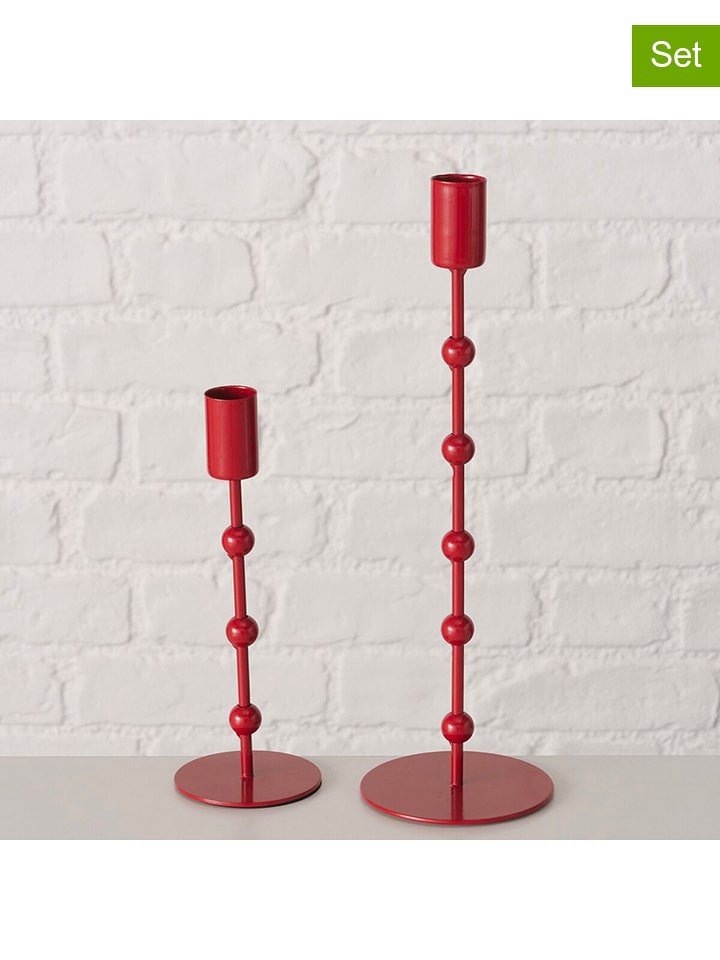 Boltze Świeczniki (2 szt.) "Kimberly" w kolorze czerwonym rozmiar: onesize