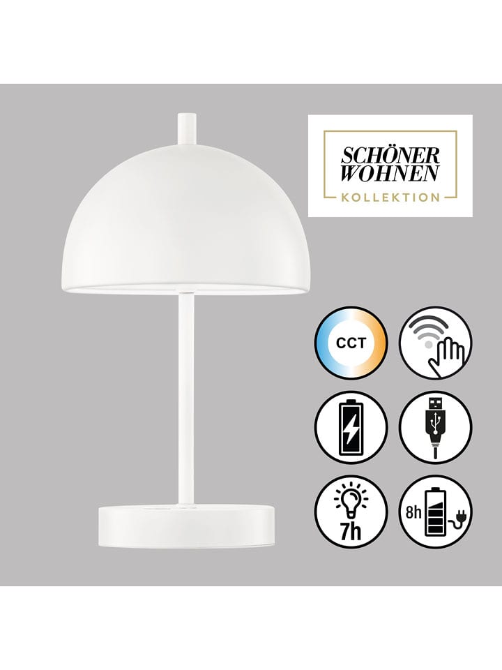 FH Lighting Lampa stołowa LED "Kia" w kolorze białym - wys. 27 x Ø 16 cm rozmiar: onesize