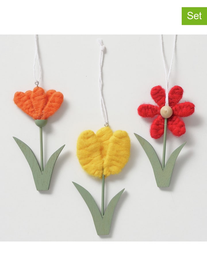 Boltze Zawieszki dekoracyjne (3 szt.) "Farina" w różnych kolorach - wys. 12,5 cm rozmiar: onesize