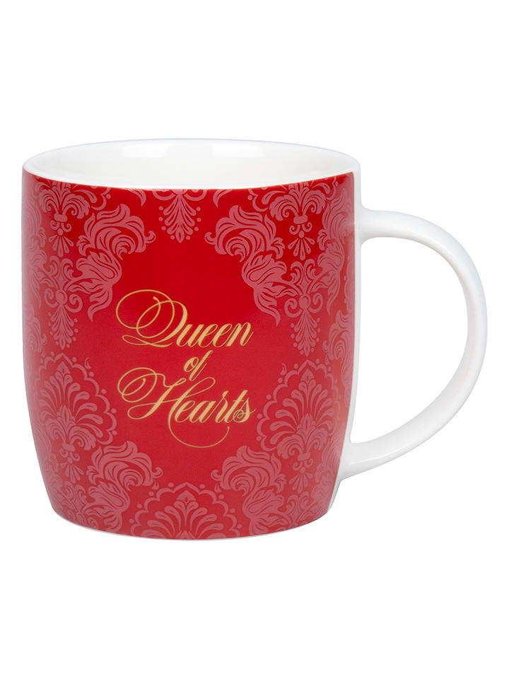 Könitz Kubek jumbo "Queen of Hearts" w kolorze czerwono-białym - 400 ml rozmiar: onesize