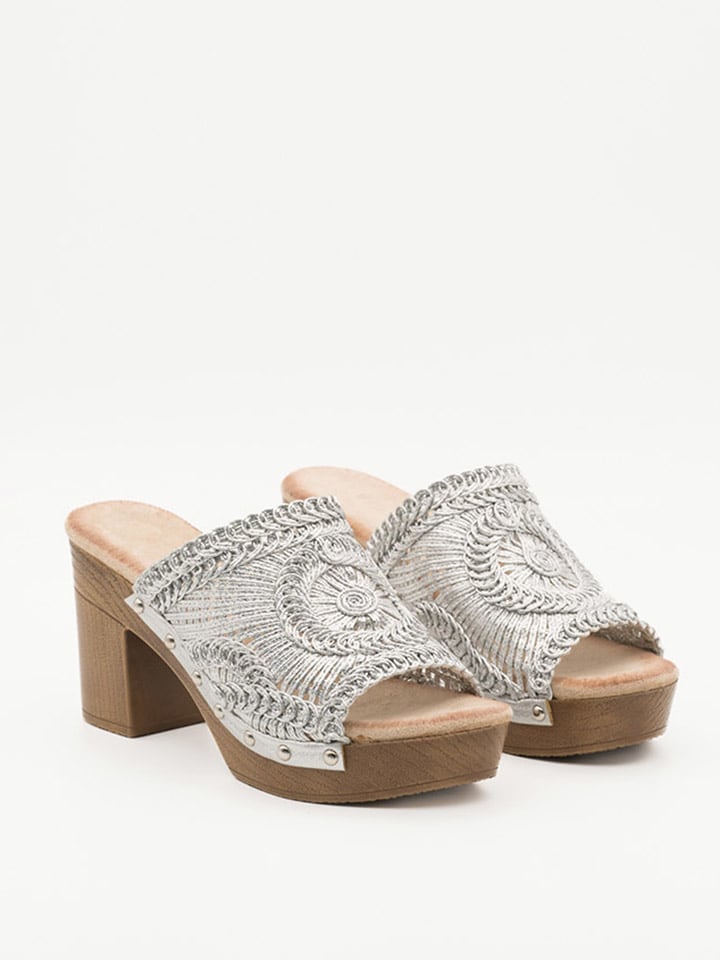 Bellucci Klapki w kolorze srebrnym rozmiar: 36