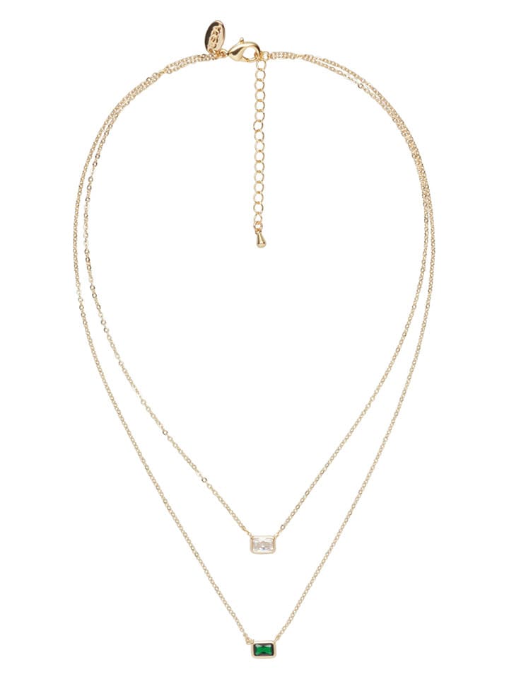 U.S. Polo Assn. Pozłacany naszyjnik z kamieniami ozdobnymi - dł. 37 cm rozmiar: onesize