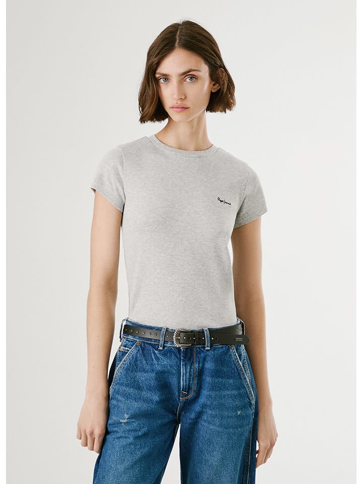 Pepe Jeans Koszulka "Merida" w kolorze jasnoszarym rozmiar: M