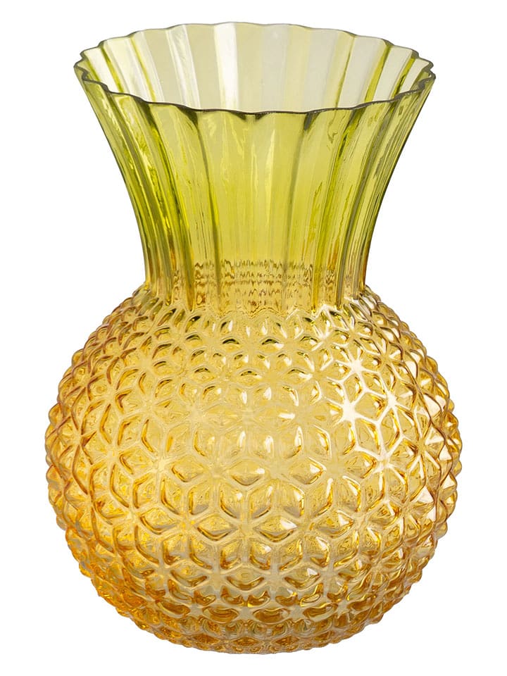 Madre Selva Wazon w kolorze żółto-zielonym - wys. 17 cm rozmiar: onesize