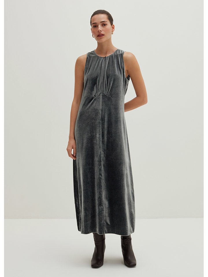 STEFANEL Aksamitna sukienka w kolorze antracytowym rozmiar: 38