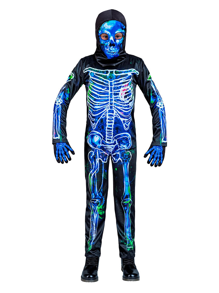 Carnival Party 2-częściowy kostium "Infected skeleton" w kolorze niebieskim rozmiar: 116