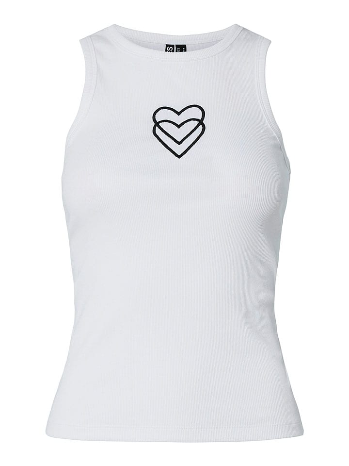 Pieces Top "May" w kolorze białym rozmiar: XS